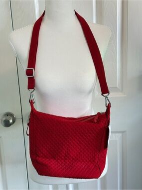 NWT Vera Bradley Carson Mini Hobo Crossbody Bag Cardinal Red